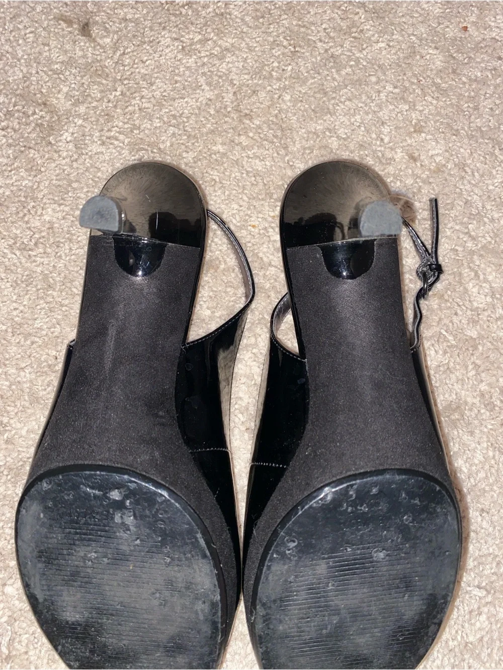 Nine West Black Peep-Toe Slingback Heels